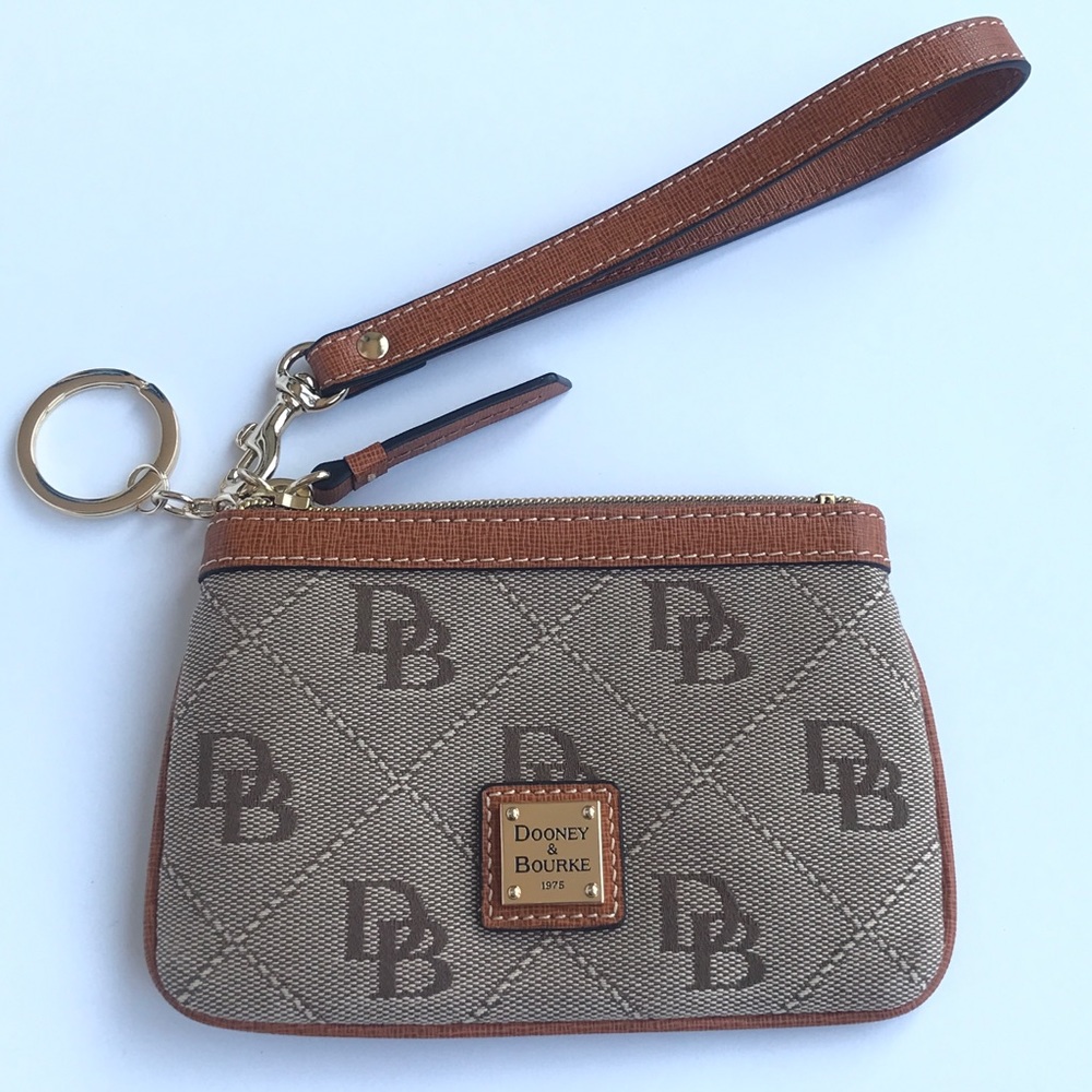 Dooney & Bourke Monogram Wristlet in Natural NEW